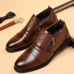 Luxury Men’s Oxford Dress Shoes – Retro Lion Head Business & Wedding