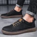 Men’s Italian Leather Oxford Shoes – Casual Lace-Up Thick Sole Office Footwear - Image 4