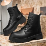 Men & Women Casual Leather Boots – Thick-Sole Non-Slip Outdoor Shoes - Image 3