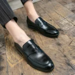 Men’s Classic Leather Slip-On Loafers – Casual, Business, and Wedding Dress Shoes - Image 7