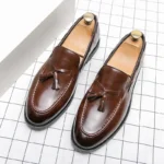 Men’s Leather Brogue Shoes – British Tassel Formal & Business Dress