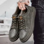 Men’s Italian Leather Oxford Shoes – Casual Lace-Up Thick Sole Office Footwear - Image 6