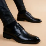 Men’s Black Leather Formal Shoes – Pointed Toe Office, Party Wear - Image 2