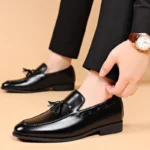 Men’s Classic Black Leather Loafers – Business, Wedding, and Formal Dress Shoes - Image 2
