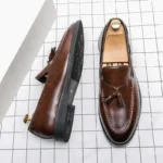 Men’s Leather Brogue Shoes – British Tassel Formal & Business Dress - Image 4