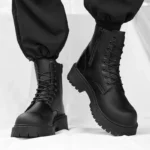 Men & Women Casual Leather Boots – Thick-Sole Non-Slip Outdoor Shoes - Image 7