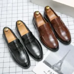 Men’s Classic Leather Slip-On Loafers – Casual, Business, and Wedding Dress Shoes - Image 5
