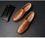 Men’s Leather Casual Loafers – Slip-On Oxford Shoes for Business and Daily Wear