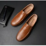 Men’s Leather Casual Loafers – Slip-On Oxford Shoes for Business and Daily Wear