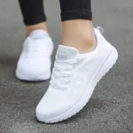 Women Casual Mesh Sneakers Breathable Lightweight White Walking Shoes - Image 2