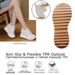 Women Genuine Leather Platform Wedge Sneakers 10cm Chunky Walking Shoes - Image 5