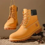 Men and Women High Top Boots Leather Lace Up Non Slip Sneakers