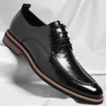 Men Oxford Shoes Casual Business Dress Flats Classic Leather Derby Shoes - Image 4