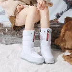 Men and Women Winter Snow Boots Fleece Lined Waterproof Non-Slip Shoes - Image 4