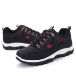 Men Leather Casual Sneakers Lightweight Walking Tennis Shoes for All Seasons - Image 4