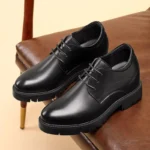 Men Cowhide Thick Sole Height Increasing Casual Formal Office Shoes