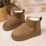 Women Winter Boots Sheepskin Wool Low Cut Warm Fur Snow Shoes