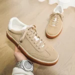 Men Leather Casual Sneakers Handmade Soft Walking Skateboard Shoes - Image 5