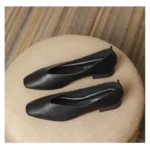 Women Square Toe Low Heel Shoes Shallow Cut Casual Spring Autumn Shoes - Image 6