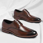 Men Solid Color Oxford Shoes Comfortable Business Casual Dress Derby Shoes