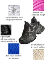 Women Casual Vulcanized Sneakers Platform High Heels Halloween Punk Shoes - Image 7
