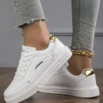 Women Leather Platform Sneakers Casual Comfort Non-Slip Skateboarding Shoes