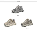 Women Chunky Sneakers Mesh Mixed Lace Up Thick Sole Sports Shoes - Image 8