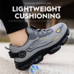 Men Safety Shoes Rotating Button Anti Smash Anti Puncture Work Boots - Image 6