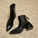 Women Vintage Ankle Boots Low Heel Short Spring Autumn Shoes - Image 5