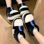 Men and Women Winter Slippers Plush Lined Platform High Top Shoes - Image 3