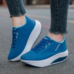Women Casual Sports Sneakers Breathable Wedge Heel Thick Sole Shoes