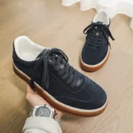 Men Leather Casual Sneakers Handmade Soft Walking Skateboard Shoes - Image 7
