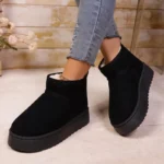 Women Winter Boots Sheepskin Wool Low Cut Warm Fur Snow Shoes - Image 4