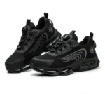Men Safety Shoes Rotating Button Steel Toe Anti Smash Work Boots