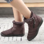 Women Winter Snow Boots Waterproof Warm Fur Flat Casual Cotton Shoes - Image 7