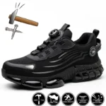 Men Safety Shoes Rotating Button Anti Smash Anti Puncture Work Boots - Image 2