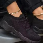 Women Breathable Sneakers Lace Up Casual Socks Style Flats Spring Shoes - Image 3