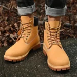Men and Women High Top Boots Leather Lace Up Non Slip Sneakers - Image 4