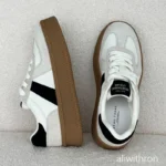 Women Fashion Sneakers Breathable Pigskin Mixed Color Lace Up Handmade - Image 4
