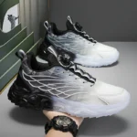 Men Breathable Sports Shoes Lightweight Woven Running and Training Sneakers - Image 2
