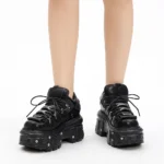 Women Punk Platform Shoes Lace Up 6CM Heel Gothic Ankle Boots - Image 5