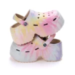 Women Leopard Platform Clogs Closed Toe Chunky Summer Wedge Sandals - Image 4