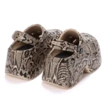 Women Leopard Platform Clogs Closed Toe Chunky Summer Wedge Sandals - Image 6