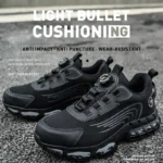 Men Safety Shoes Rotating Button Steel Toe Anti Smash Work Boots - Image 6