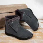 Women Winter Cotton Boots Solid Color Warm Mid Calf Shoes - Image 5