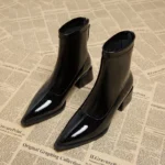Women Vintage Ankle Boots Low Heel Short Spring Autumn Shoes - Image 4
