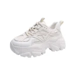 Women Summer Platform Sport Sneakers Mesh Leather Chunky Casual Shoes - Image 6