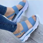 Women Summer Wedge Sandals Low Platform Heeled Casual Fashion Shoes - Image 4