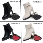 Women Autumn Platform Ankle Boots Velvet Stiletto Heel Pointed Toe Shoes - Image 4