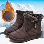 Women Winter Cotton Boots Solid Color Warm Mid Calf Shoes - Image 7